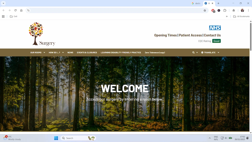 Medical surgery website