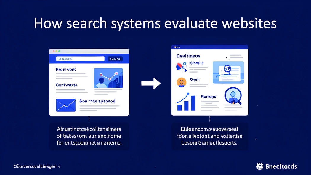 Comparison how search systems evaluate websites