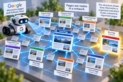 Search Engines Can Follow the Website Network