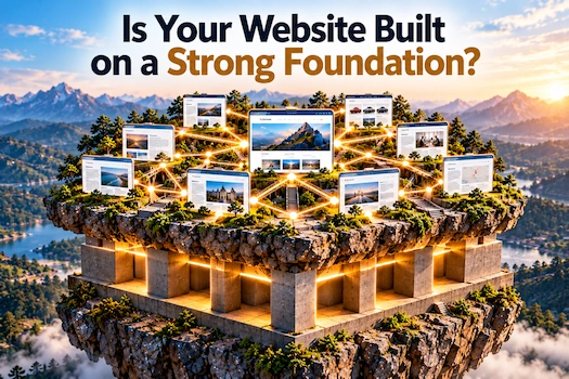 Website being built on a strong foundation